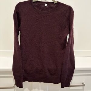 Margaret O'Leary pure cashmere burgundy crewnek sweater, size small